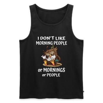 I Don't Like Morning People Coffee Owls - Men's Premium Organic Tank Top - black - Front - Michal (187cm)
