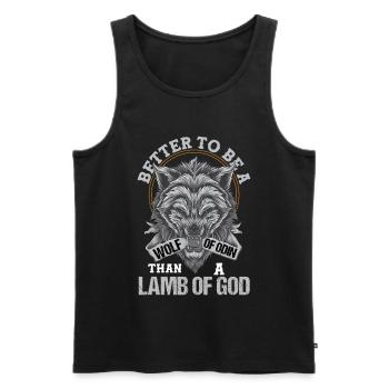 Wikinger Wölfe Odin Walhalla Wolf Skandinavien - Männer Premium Bio Tank Top - Schwarz - Vorne - Michal (187cm)
