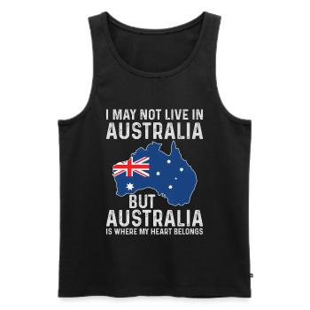 Australien Australier Flagge Fahne Urlaub Spruch - Männer Premium Bio Tank Top - Schwarz - Vorne - Michal (187cm)
