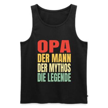 Opa Der Mann Der Mythos Die Legende Lustiges Opa - Männer Premium Bio Tank Top - Schwarz - Vorne - Michal (187cm)