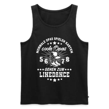 Line dance Opa Westerntanz Linedance - Männer Premium Bio Tank Top - Schwarz - Vorne - Michal (187cm)