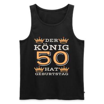 König 50 - Männer Premium Bio Tank Top - Schwarz - Vorne - Michal (187cm)