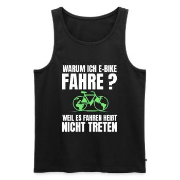 Warum ich E-Bike fahre ? - Männer Premium Bio Tank Top - Schwarz - Vorne - Michal (187cm)