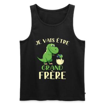 Je vais être Grand Frère 2021Dino - Männer Premium Bio Tank Top - Schwarz - Vorne - AI Model Male 178 light (178cm)