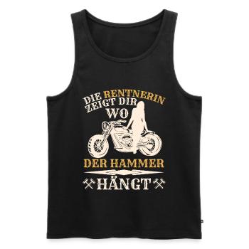 Rentnerin Motorrad - Männer Premium Bio Tank Top - Schwarz - Vorne - Michal (187cm)