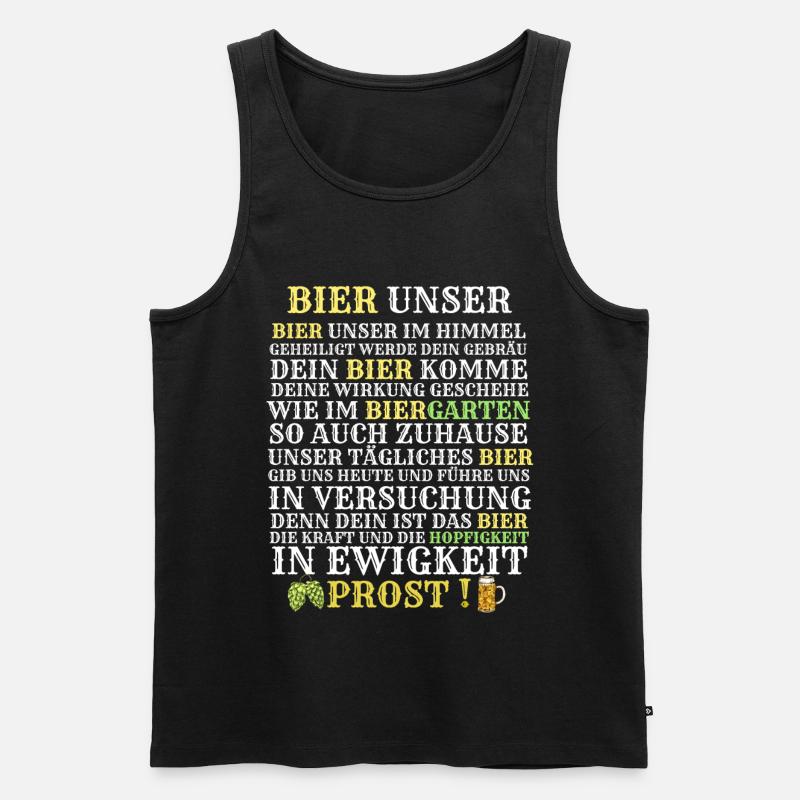 Bier Gebet - Männer Premium Bio Tank Top - Schwarz