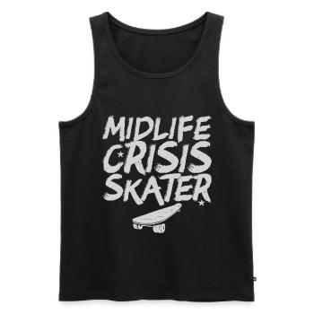 Midlife Crisis Skater Skateboard Skateboarding - Men's Premium Organic Tank Top - black - Front - AI Model Male 178 light (178cm)