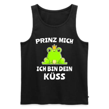 Frosch Prinz Küss Mich Frösche Motiv - Männer Premium Bio Tank Top - Schwarz - Vorne - Michal (187cm)