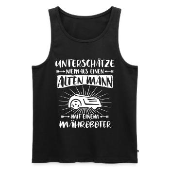 Mähroboter Rasenroboter Rasenmäher - Männer Premium Bio Tank Top - Schwarz - Vorne - Michal (187cm)