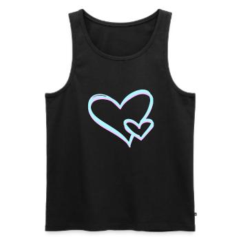 Heart Blue - Men's Premium Organic Tank Top - black - Front - AI Model Male 178 light (178cm)