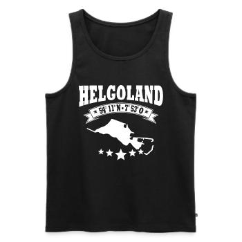 Helgoland Insel Koordinaten Helgoländer - Männer Premium Bio Tank Top - Schwarz - Vorne - AI Model Male 178 light (178cm)