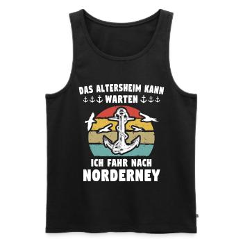 Norderney Anker Nordsee Sprüche Möwen - Männer Premium Bio Tank Top - Schwarz - Vorne - AI Model Male 178 light (178cm)