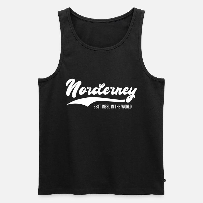 Norderney Insel Sprüche - Männer Premium Bio Tank Top - Schwarz