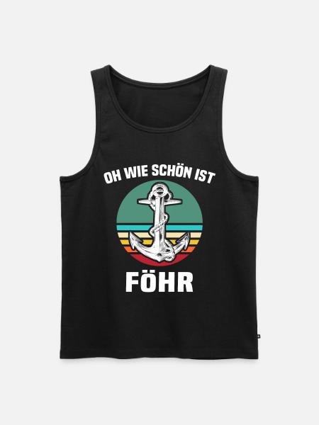 Föhr Nordseeinsel Anker Vintage Nordsee - Männer Premium Bio Tank Top - Schwarz