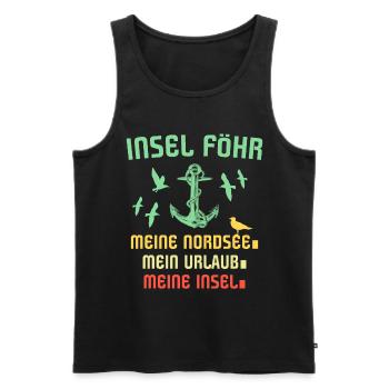 Föhr Nordseeinsel Anker Möwen - Männer Premium Bio Tank Top - Schwarz - Vorne - AI Model Male 178 light (178cm)