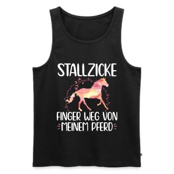 Stallzicke Reiterin Pferdemädchen Pferde Spruch - Männer Premium Bio Tank Top - Schwarz - Vorne - Michal (187cm)