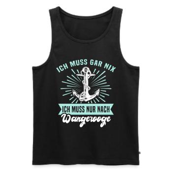 Wangerooge Sprüche Nordseeinsel Anker - Männer Premium Bio Tank Top - Schwarz - Vorne - AI Model Male 178 light (178cm)