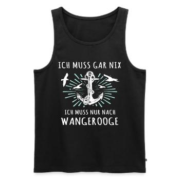 Wangerooge Urlaub Sprüche Nordsee - Männer Premium Bio Tank Top - Schwarz - Vorne - AI Model Male 178 light (178cm)