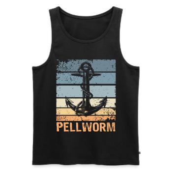 Pellworm Urlaub Nordsee Anker - Männer Premium Bio Tank Top - Schwarz - Vorne - AI Model Male 178 light (178cm)