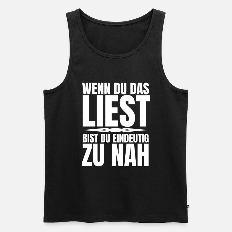 Wenn du das liest - Männer Premium Bio Tank Top - Schwarz