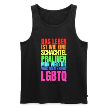 LGBTQ - Männer Premium Bio Tank Top - Schwarz - Vorne - Michal (187cm)