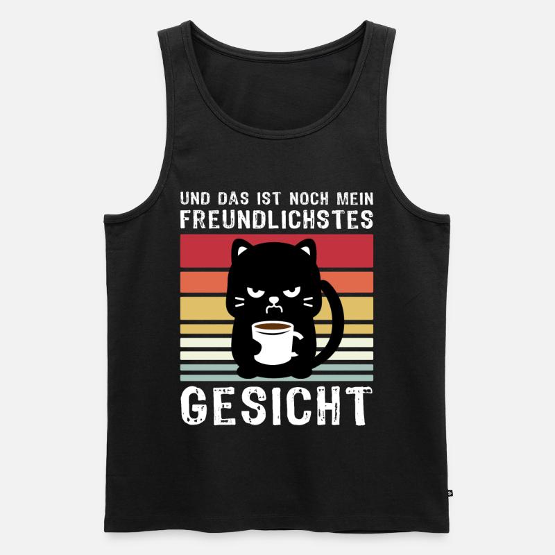 Katzen Kaffee Katze - Männer Premium Bio Tank Top - Schwarz