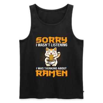 Kawaii Cat Manga Noodles - Men's Premium Organic Tank Top - black - Front - AI Model Male 178 light (178cm)