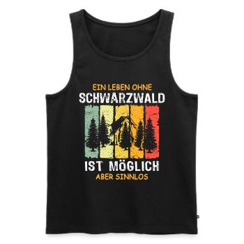 Schwarzwälder Sprüche Schwarzwald - Männer Premium Bio Tank Top - Schwarz - Vorne - Michal (187cm)