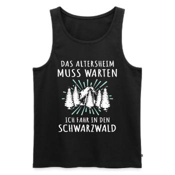 Schwarzwälder Sprüche Schwarzwald - Männer Premium Bio Tank Top - Schwarz - Vorne - Michal (187cm)
