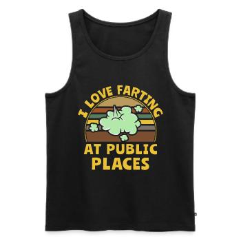 J’aime pets I Love Farting - Débardeur bio Premium Homme - noir - Devant - Michal (187cm)