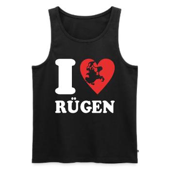 Rügen Souvenir I Love Rügen - Männer Premium Bio Tank Top - Schwarz - Vorne - Michal (187cm)