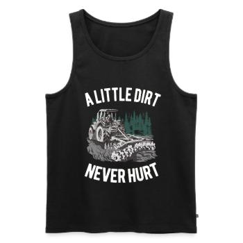 Bit of dirt has never hurt farmer tractor - Men's Premium Organic Tank Top - black - Front - Michal (187cm)