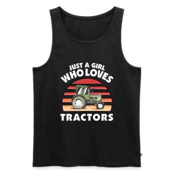 Retro Tractor - Juste une fille qui aime les tracteurs - Débardeur bio Premium Homme - noir - Devant - AI Model Male 178 light (178cm)