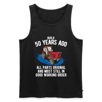 Construit il y a 50 ans - 50e anniversaire de Farmer - Débardeur bio Premium Homme - noir - Devant - Michal (187cm)
