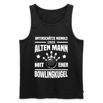 Alter Mann Bowling Rentner Bowlingkugel Bowlen - Männer Premium Bio Tank Top - Schwarz - Vorne - Michal (187cm)
