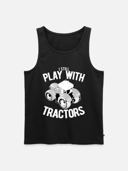 Jeg leger med traktorer - Traktor gave idé - Herre Premium økologisk tanktop - sort