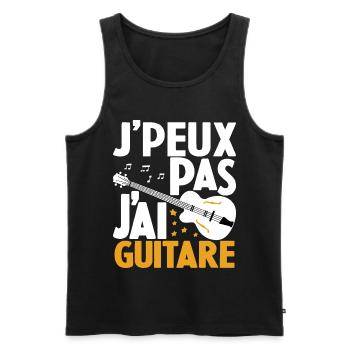 Je Peux Pas J'ai Guitare Drôle Guitare - Débardeur bio Premium Homme - noir - Devant - Michal (187cm)