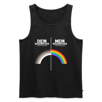 LGBT Dein Mein Regenbogen - Lesben Gay Pride - Männer Premium Bio Tank Top - Schwarz - Vorne - Michal (187cm)