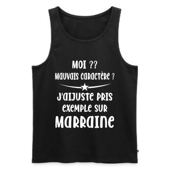 Mauvais Caractère Marraine - Débardeur bio Premium Homme - noir - Devant - Michal (187cm)