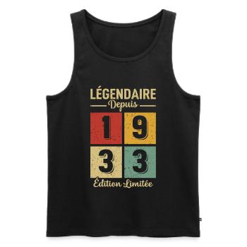Légendaire Depuis 1933 - Débardeur bio Premium Homme - noir - Devant - Michal (187cm)