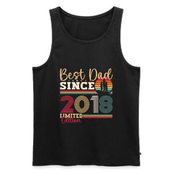 Men's Best Dad Since 2018 Father's Day Gift Fun - Men's Premium Organic Tank Top - black - Front - Michal (187cm)