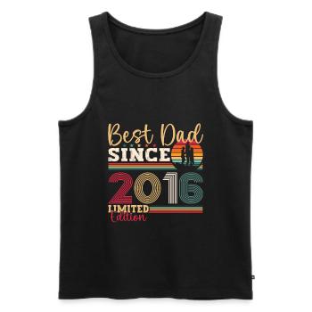 Men's Best Dad Since 2016 Father's Day Gift Fun - Men's Premium Organic Tank Top - black - Front - Michal (187cm)