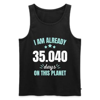 Already 35040 Days On This Planet 96th Birthday - Men's Premium Organic Tank Top - black - Front - Michal (187cm)