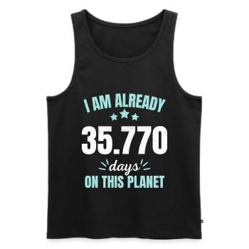 Already 35770 Days On This Planet 98th Birthday - Men's Premium Organic Tank Top - black - Front - Michal (187cm)