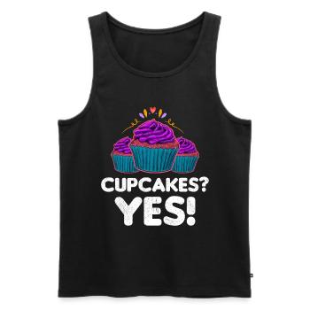 Cupcakes Yes - Männer Premium Bio Tank Top - Schwarz - Vorne - AI Model Male 178 light (178cm)