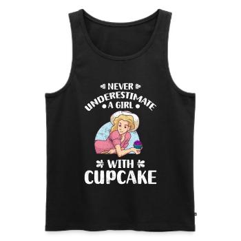 Never Underestimate A Girl With Cupcake - Männer Premium Bio Tank Top - Schwarz - Vorne - Michal (187cm)