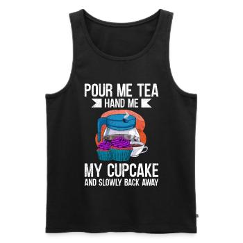 Pour Me Tea Hand Me My Cupcake - Männer Premium Bio Tank Top - Schwarz - Vorne - Michal (187cm)