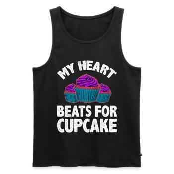 My Heart Beats For Cupcake - Männer Premium Bio Tank Top - Schwarz - Vorne - Michal (187cm)