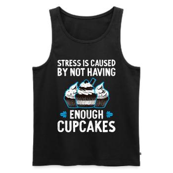 Stress Is Caused By Not Enough Cupcakes - Männer Premium Bio Tank Top - Schwarz - Vorne - AI Model Male 178 light (178cm)