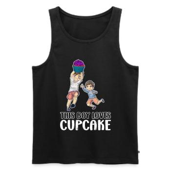 Ce garçon aime le cupcake - Débardeur bio Premium Homme - noir - Devant - Michal (187cm)